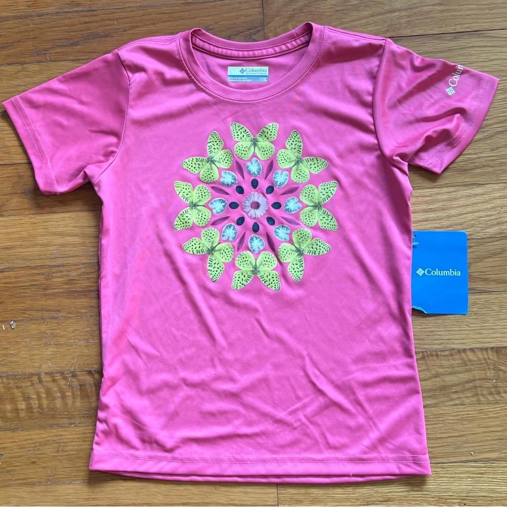 Columbia Girls Butterflt Tee. Small.